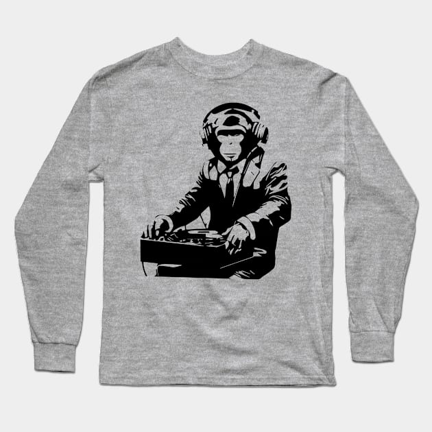 dj monkey Long Sleeve T-Shirt by lkn